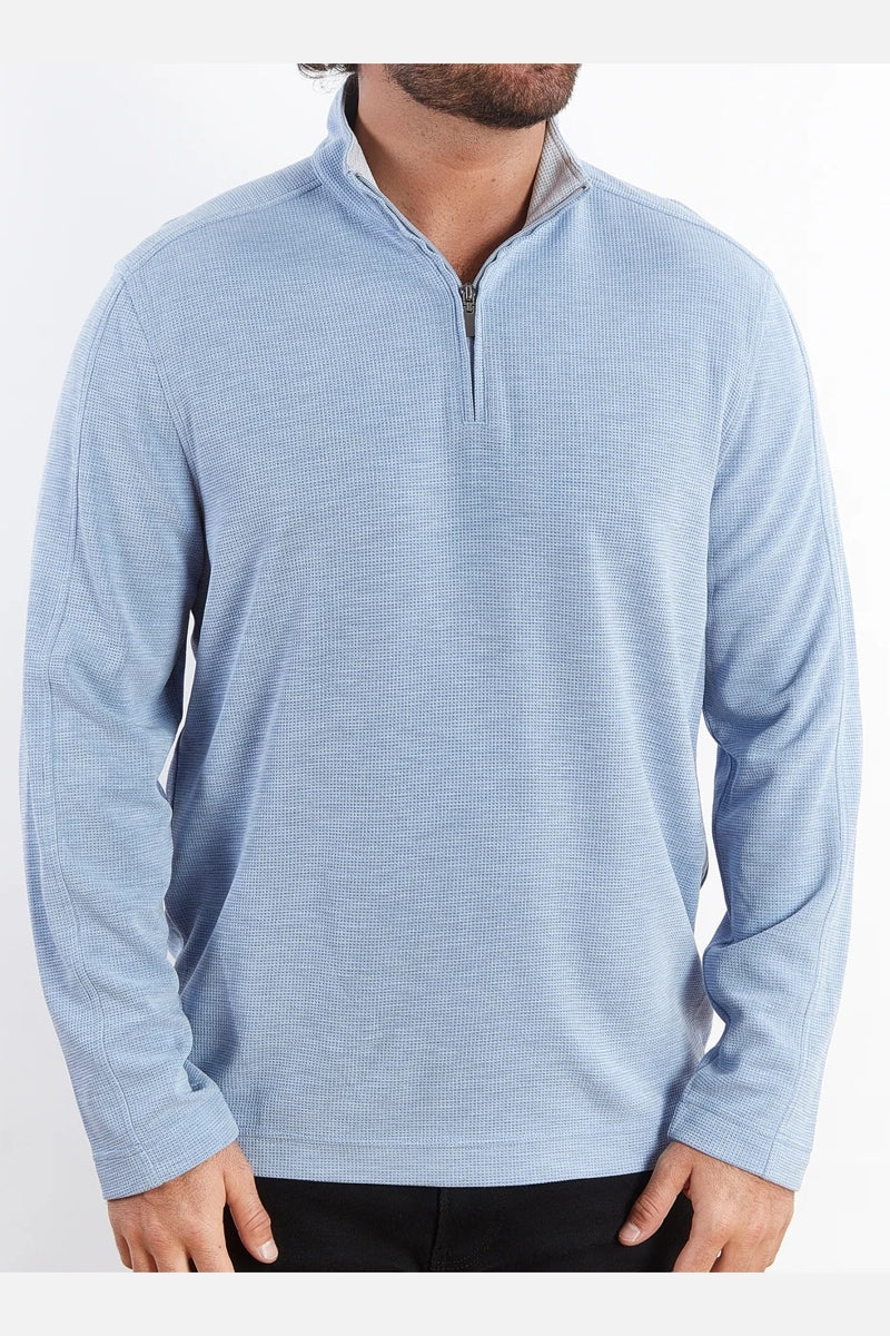 Wholesale,Nicoby Age of Wisdom, Nicoby Age of Wisdom Heather Light Blue Qtr Zip Waffle Pullover, Blue, Large-47-TagL