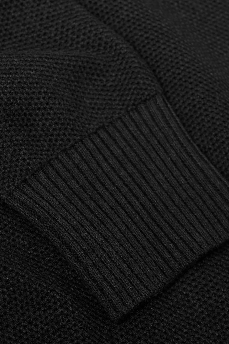 Faire,True Classic, True Classic Heather Black Pique Crew Sweater, Black, Medium-38-TagM