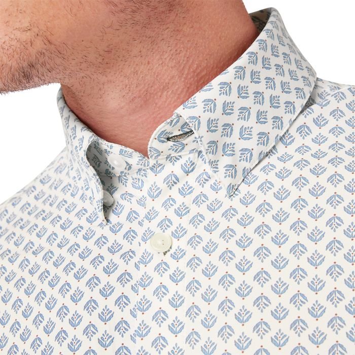 Wholesale,Mizzen + Main, Mizzen + Main White Fern Geo Print Trim Fit Long Sleeve Dress Shirt, White, Medium-43-TagMLarge-45-TagL