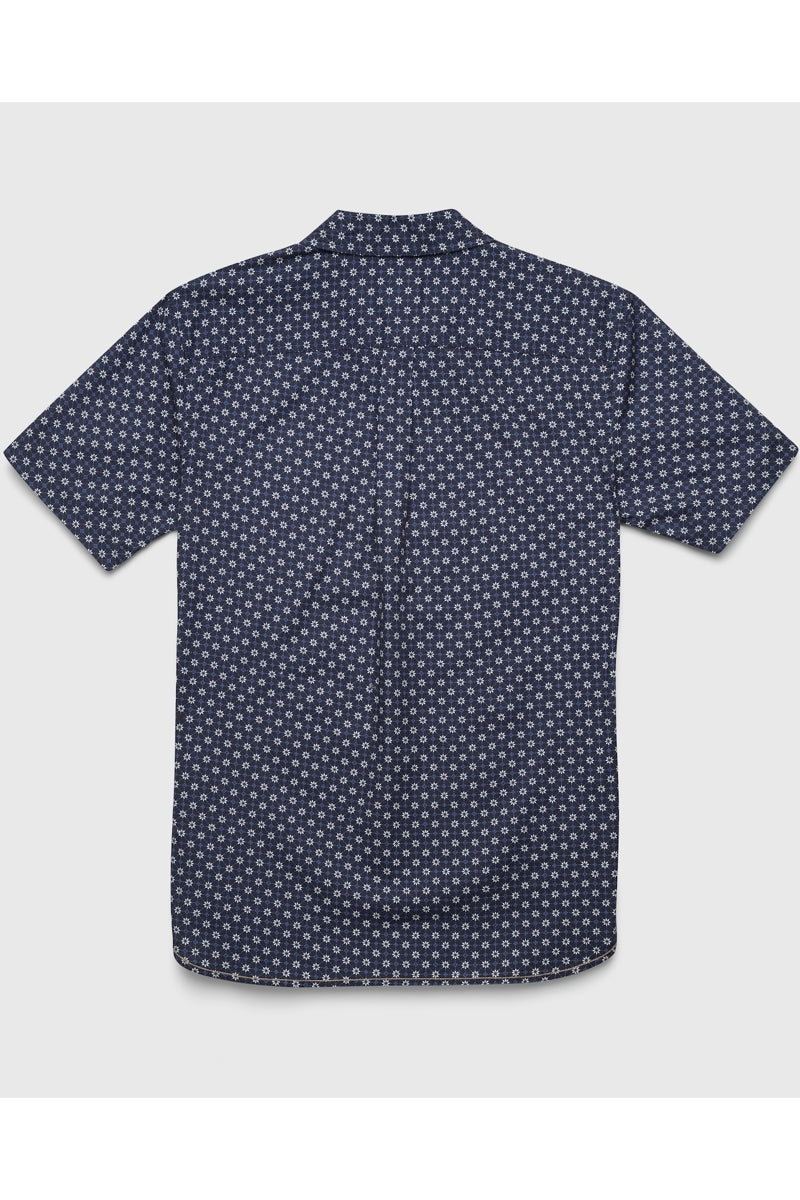 Wholesale,Surfside Supply, Surfside Supply Navy Diamond Flower Pattern Shirt, Blue, Large-44-TagL
