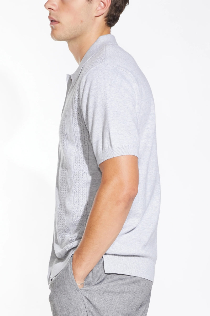 Wholesale,Civil Society, Civil Society Heather Light Grey Sweater Knit Textured Shirt, Grey, Large-44-TagL