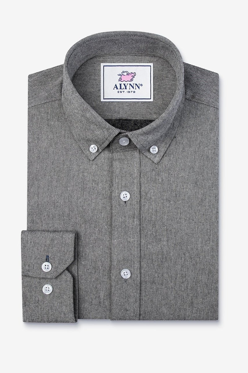 Wholesale,Alynn, Alynn Black Sturdy Twill Brushed Flannel Shirt, Grey, Large-48-TagL