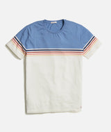 Marine Layer Cream/Blue Striped Crewneck Tee