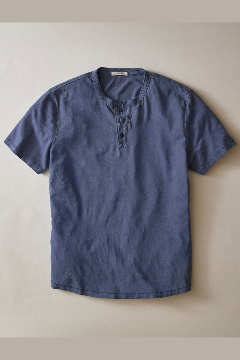 Wholesale,Marine Layer, Marine Layer Vintage Indigo Hemp Cotton Henley, Blue, Large-46-TagL