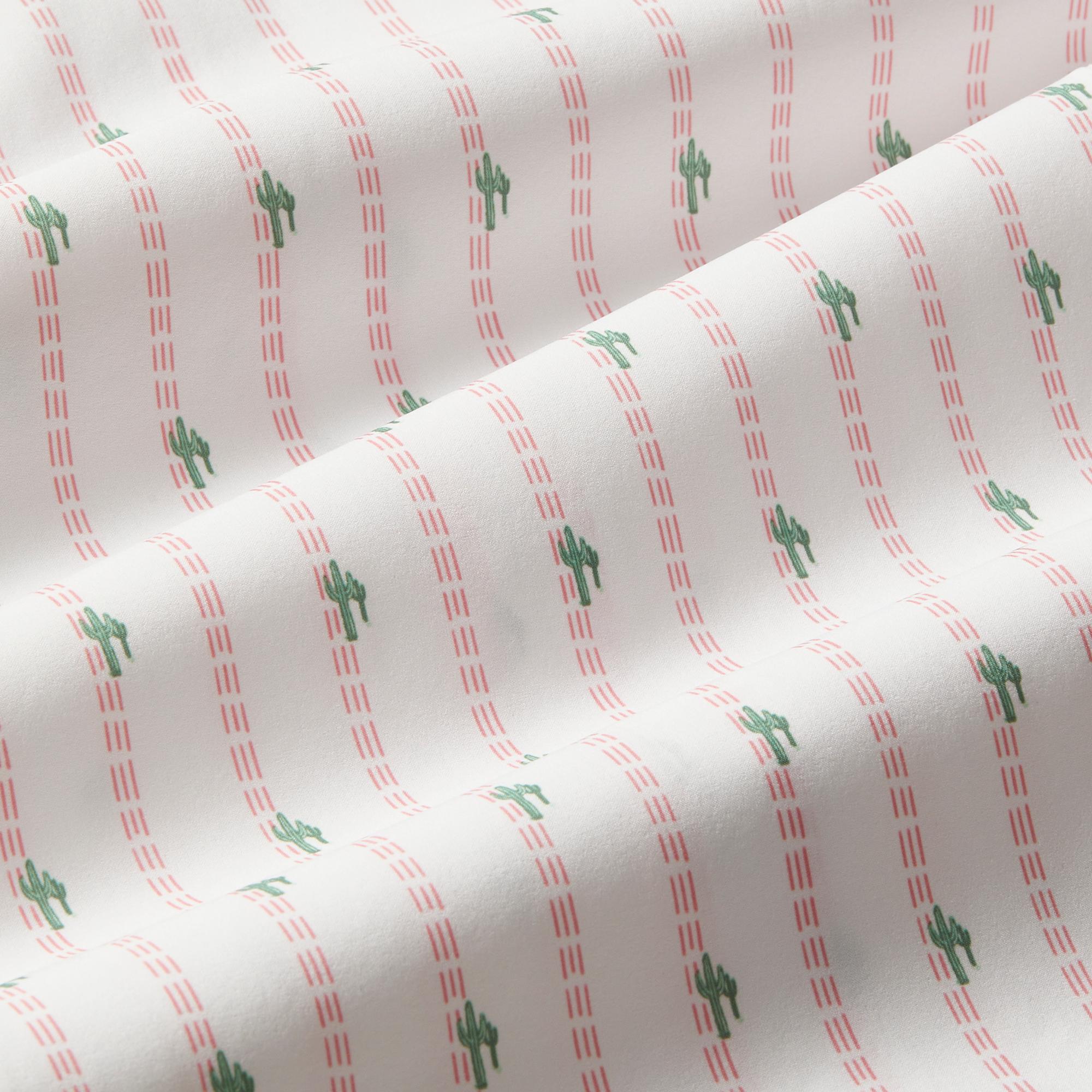 Wholesale,Mizzen + Main, Mizzen + Main White Cactus Stripe Trim No Tuck Four-way Stretch Shirt, White, Extra Extra Large-51-TagXXL
