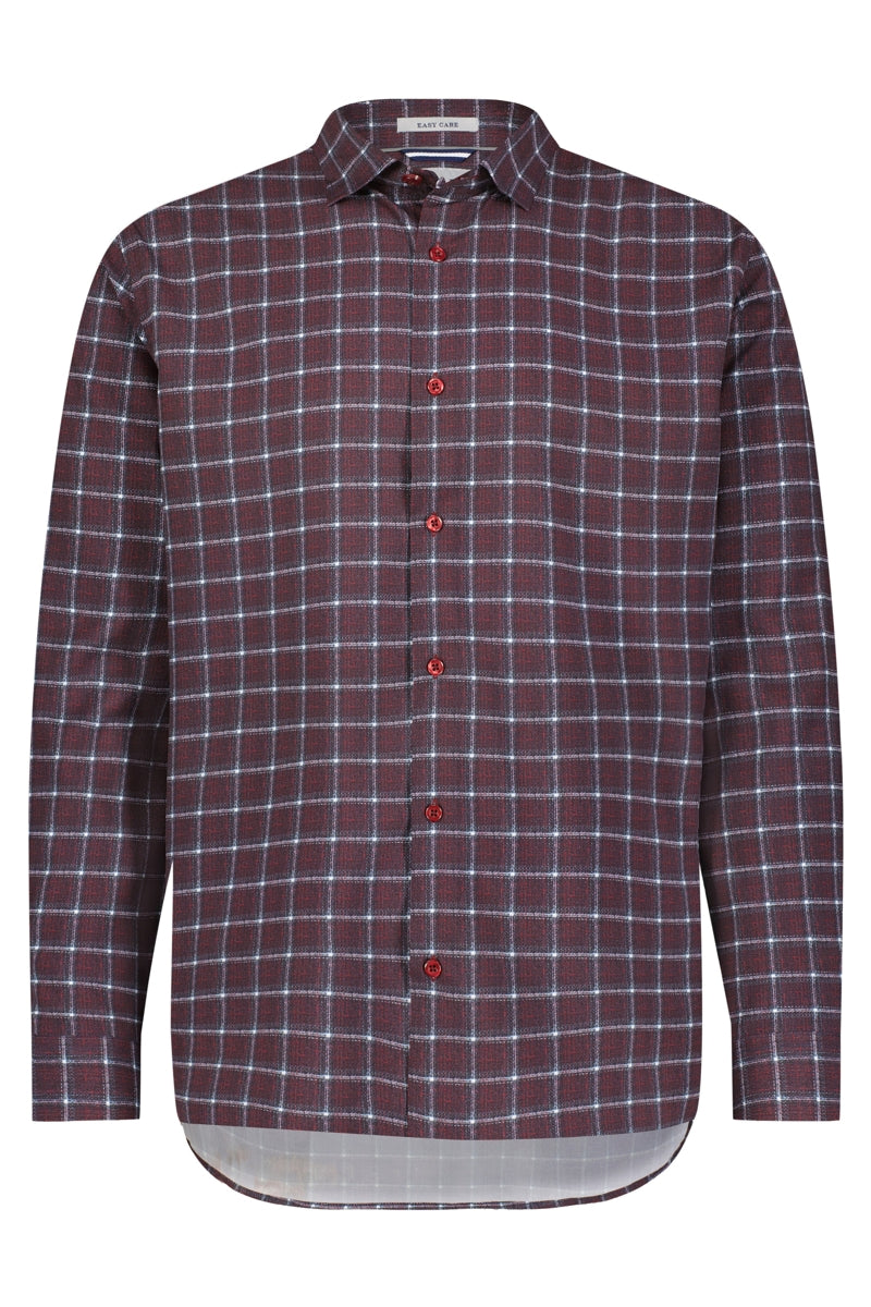 Wholesale,American Heritage, American Heritage Burgundy Windowpane Printed Performance Shirt, Red, Medium-46-TagMLarge-48-TagLExtra Large-52-TagXL