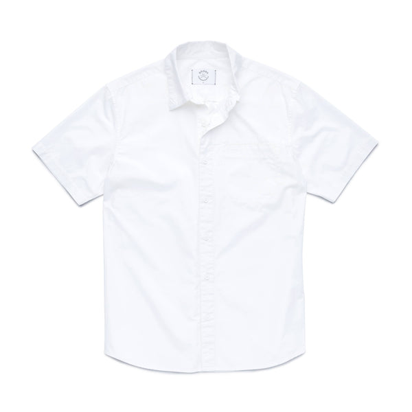 Surfside Supply White Solid Short Sleeve Button Up Shirt With Inset Pocket