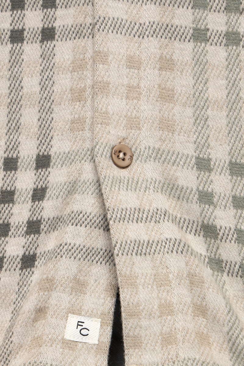 Wholesale,Fundamental Coast, Fundamental Coast Tan Plaid Brushed Knit Flannel Shirt, Tan, Large-46-TagL