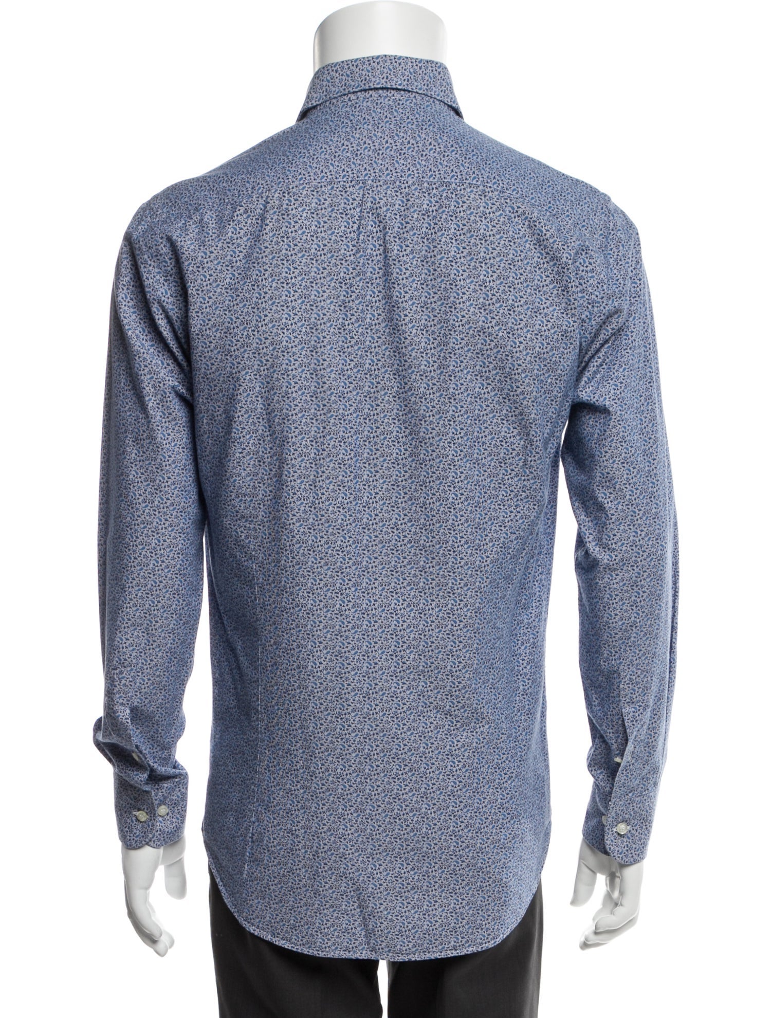 RealReal,Etro, Etro Blue Floral Print Long Sleeve Dress Shirt, Blue, Small-40-TagS