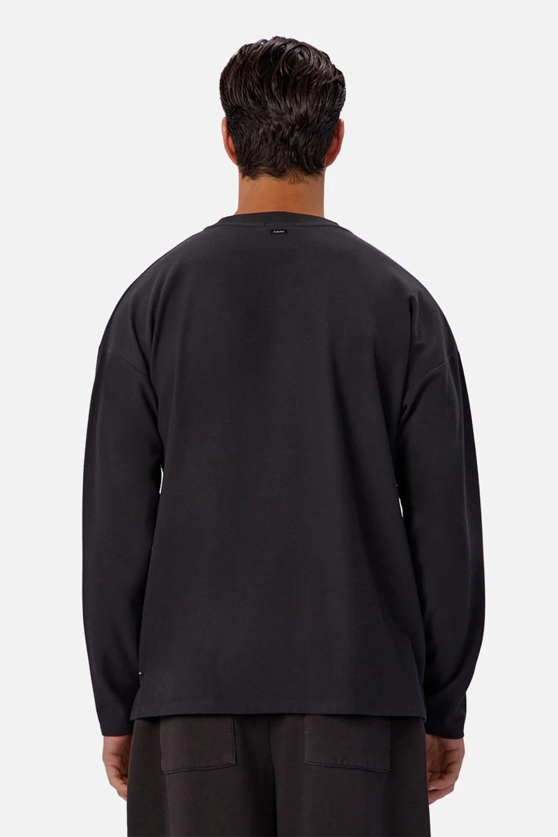 Wholesale,INDUSTRIE AUSTRALIA, INDUSTRIE AUSTRALIA Black Waffle Long Sleeve T-Shirt, Black, Medium-46-TagMLarge-48-TagLExtra Large-50-TagXLSmall-44-TagS