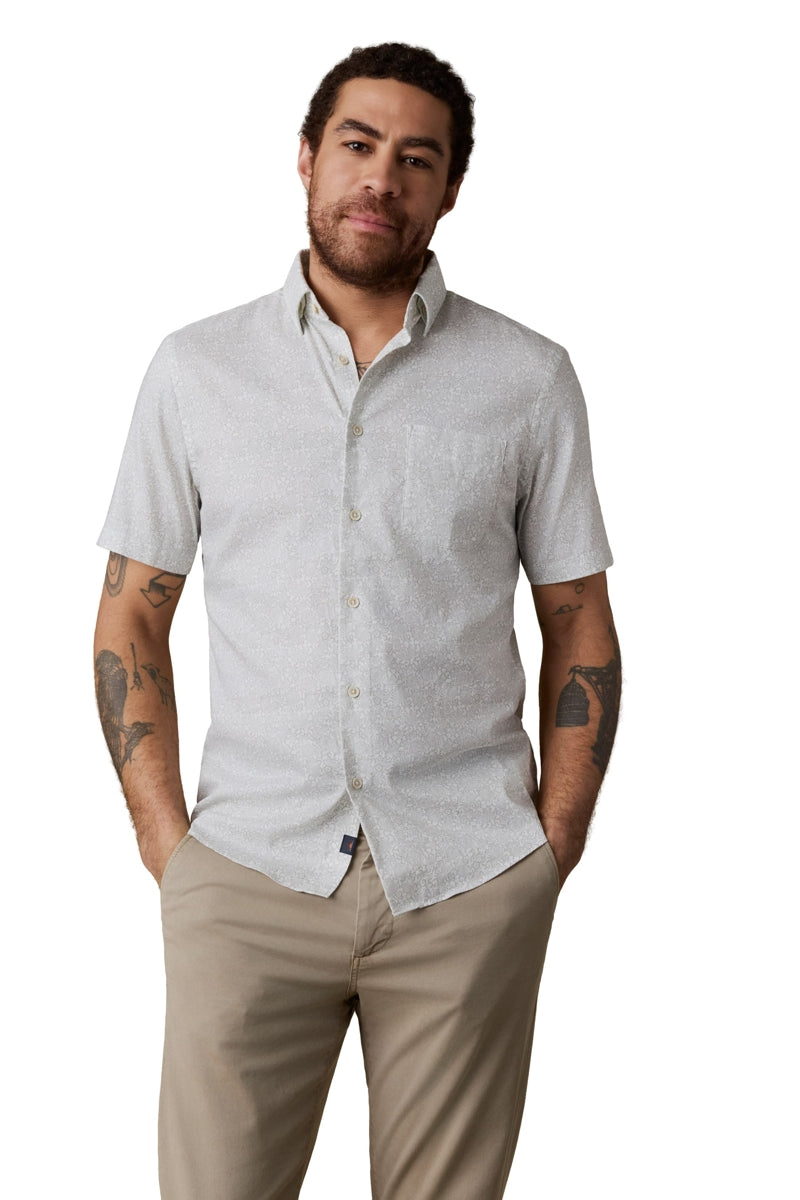 Wholesale,Faherty, Faherty Sage/White Blossom Print Shirt, Green, Small-40-TagSMedium-43-TagMLarge-46-TagLExtra Large-49-TagXLExtra Extra Large-52-TagXXL
