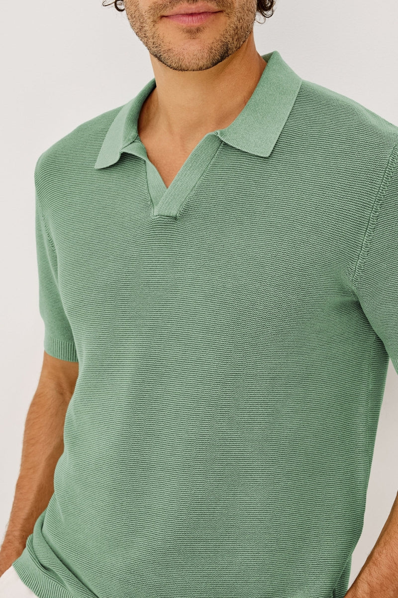 Wholesale,Rails, Rails Green Ribbed Knit Textured Polo, Green, Medium-42-TagMLarge-45-TagLExtra Large-48-TagXL