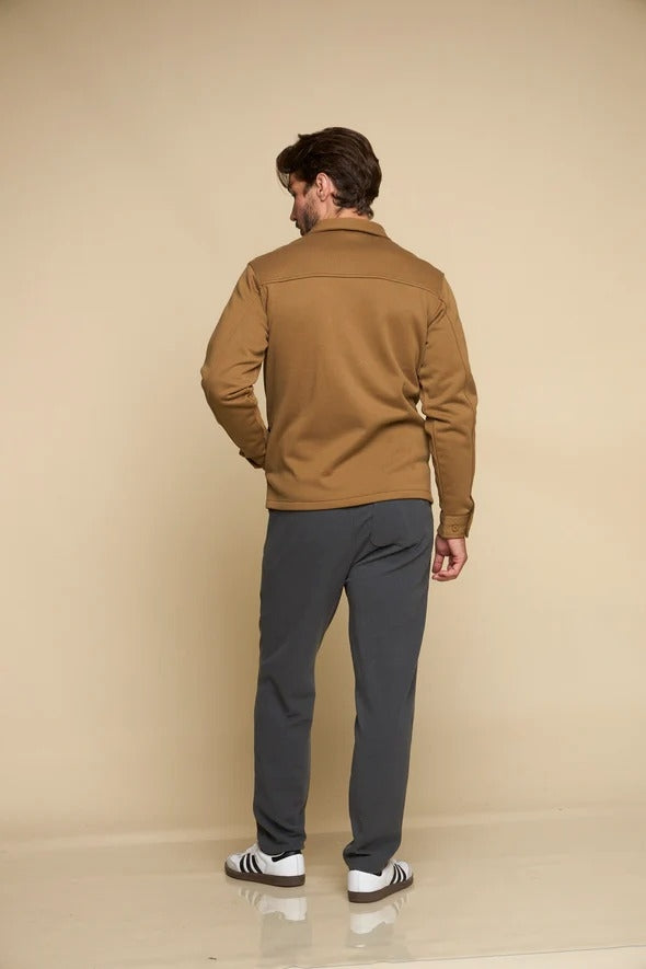 Wholesale,Fundamental Coast, Fundamental Coast Warm Tan Military-inspired Fleece Shacket, Tan, Extra Large-51-TagXL