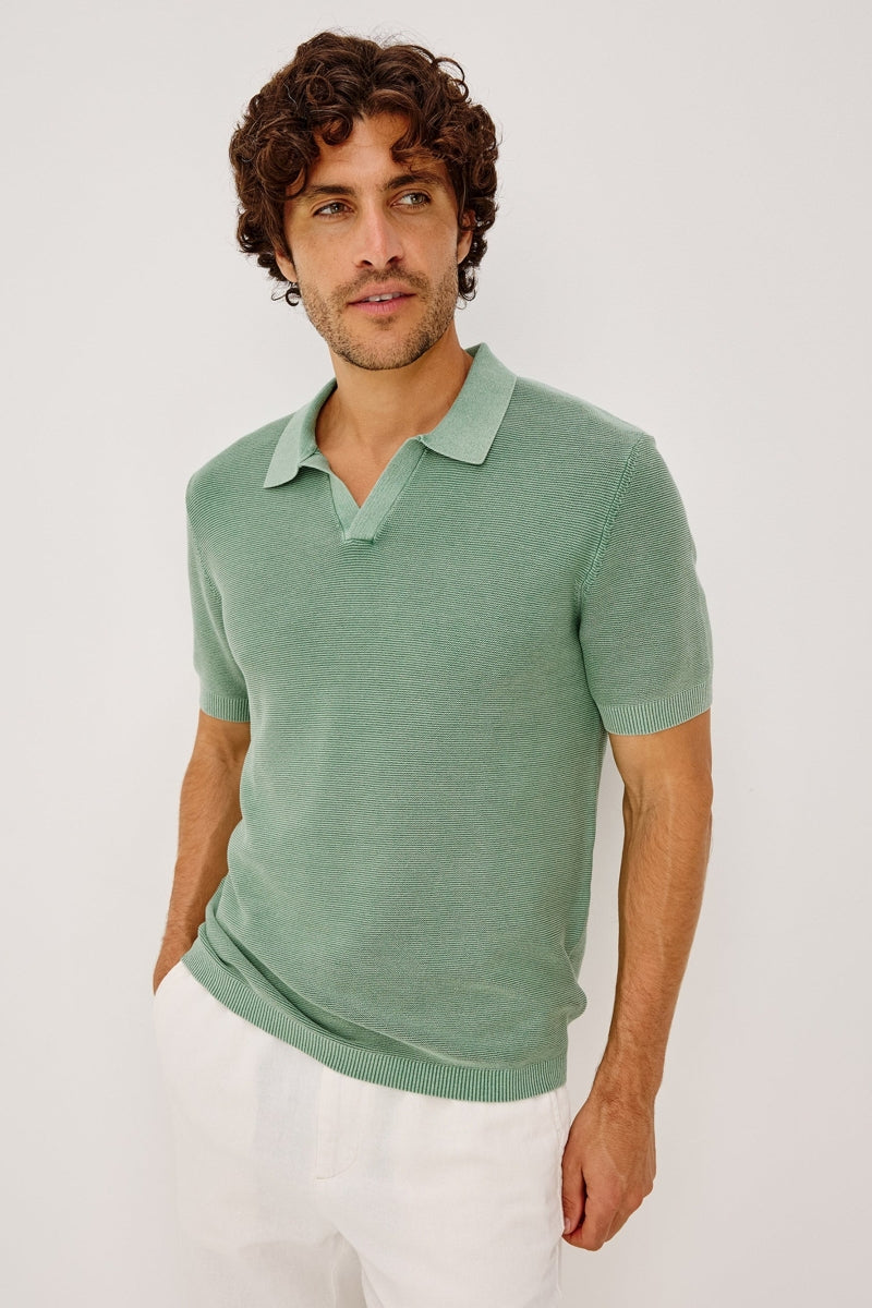Wholesale,Rails, Rails Green Ribbed Knit Textured Polo, Green, Medium-42-TagMLarge-45-TagLExtra Large-48-TagXL