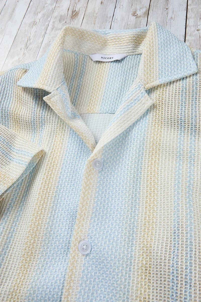 Wholesale,Nicoby Age of Wisdom, Nicoby Age of Wisdom Blue/Yellow Textured Shirt, Blue, Large-46-TagL