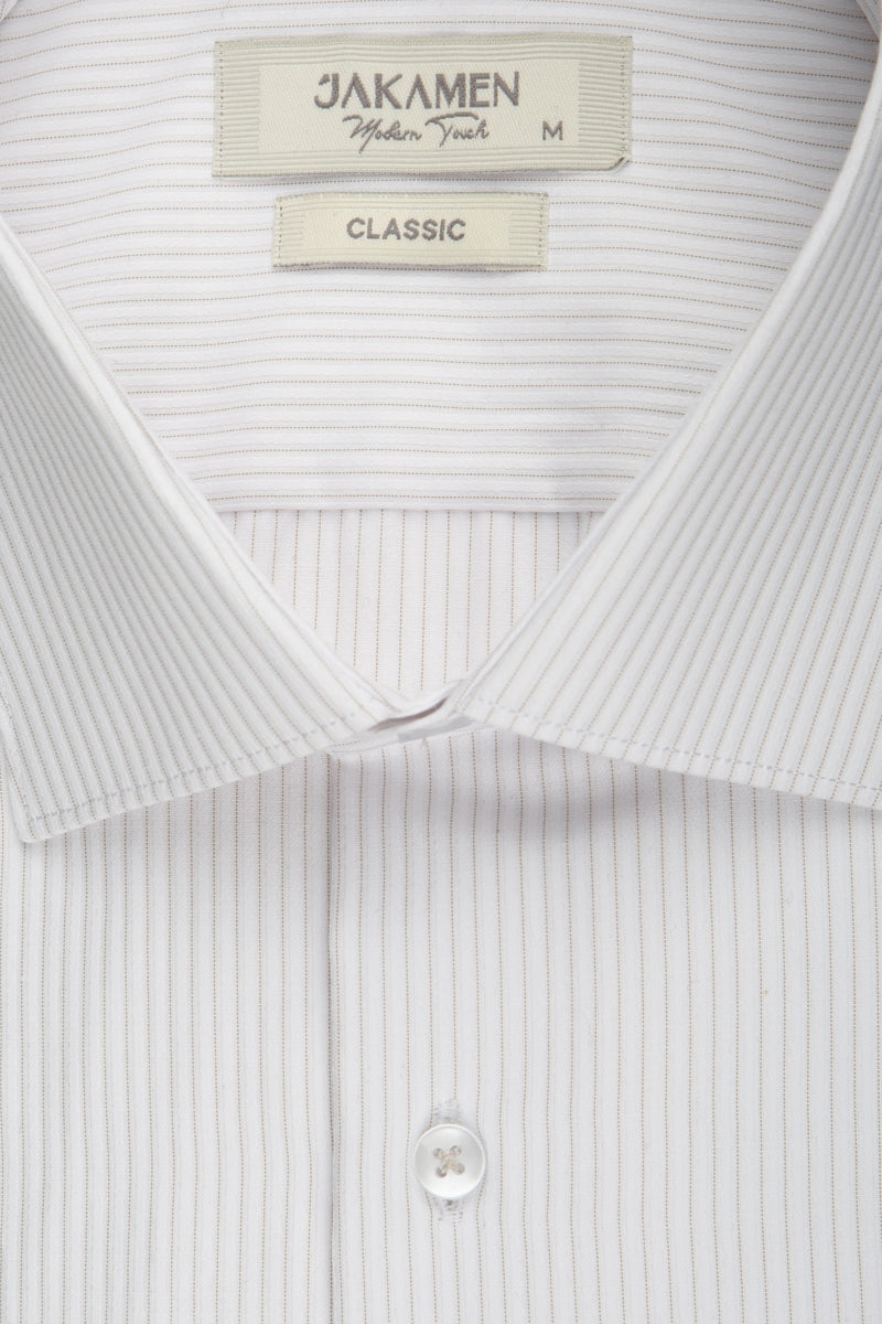 Wholesale,Jakamen, Jakamen White Textured Striped Rolled Cuff Shirt, White, Extra Extra Large-50-TagXXL
