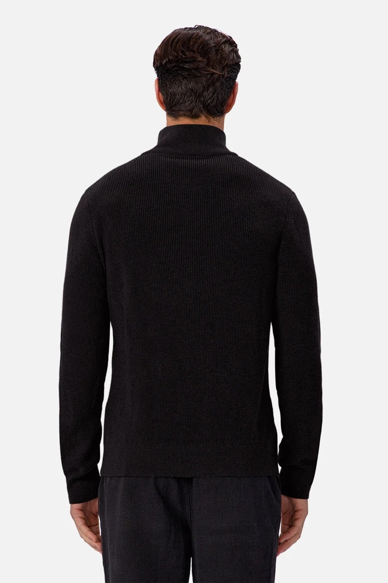 Wholesale,INDUSTRIE AUSTRALIA, INDUSTRIE AUSTRALIA Black Knit Neck Qtr Zip, Black, Medium-43-TagMLarge-45-TagLExtra Large-47-TagXL