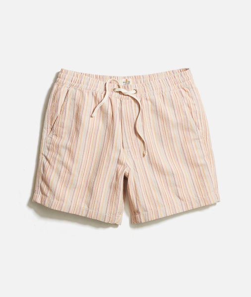 Marine Layer Orange Multi Striped Beach 6" Shorts