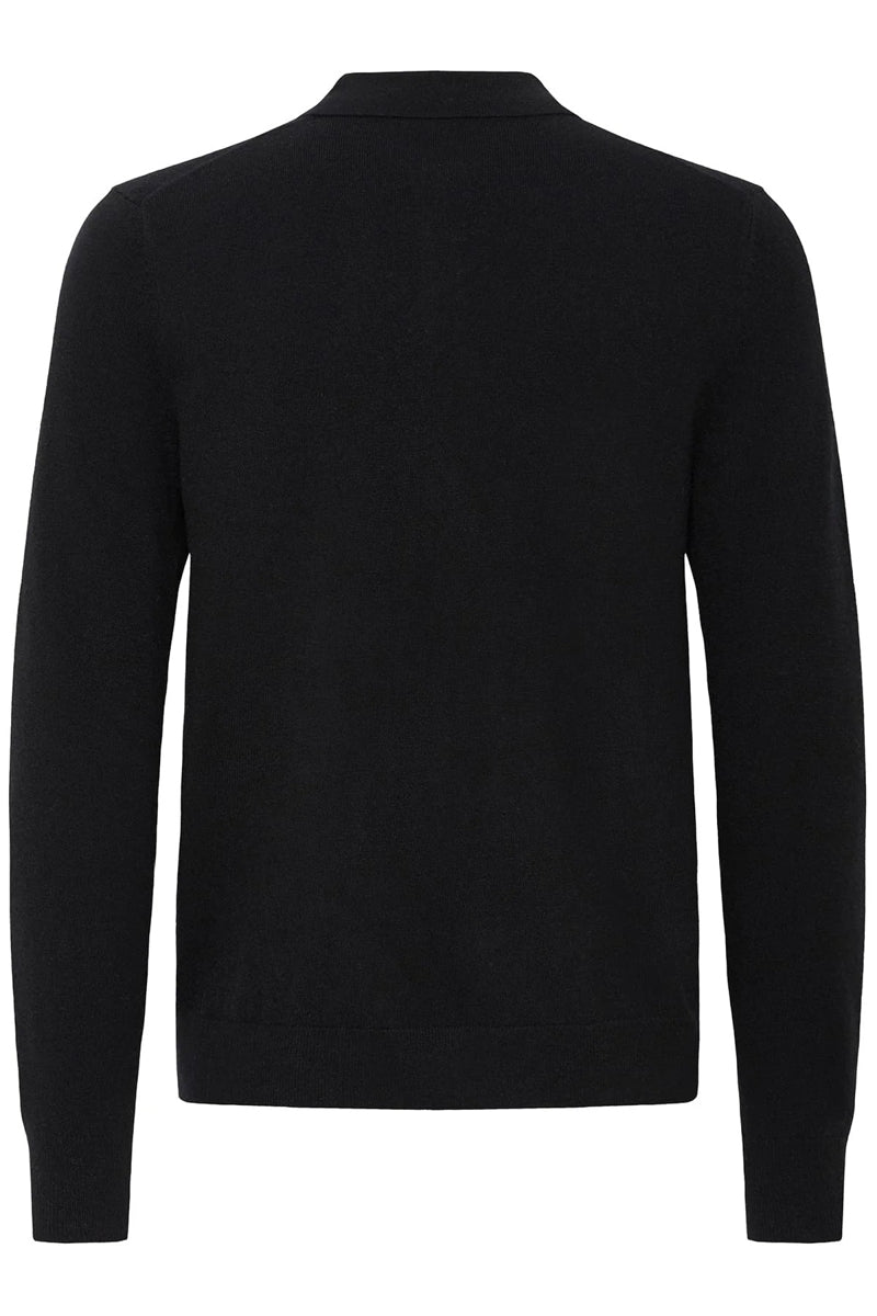 Wholesale,Casual Friday, Casual Friday Black Wool Blend Knit Polo, Black, Small-40-TagSMedium-42-TagMExtra Large-47-TagXLExtra Extra Large-49-TagXXL