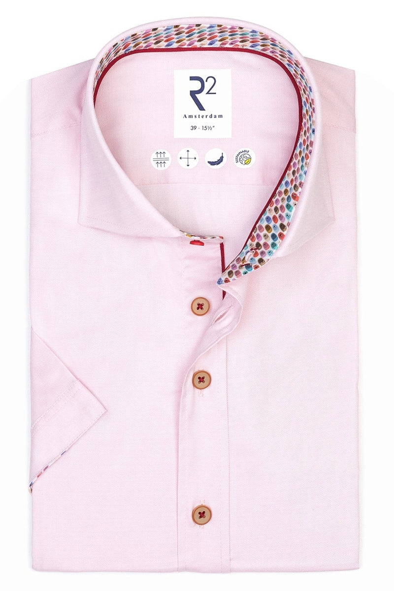 Direct From Brand,R2 Amsterdam, R2 Amsterdam Light Pink Tencel Blend Shirt, Pink, Medium-43-Tag40Medium-42-Tag39