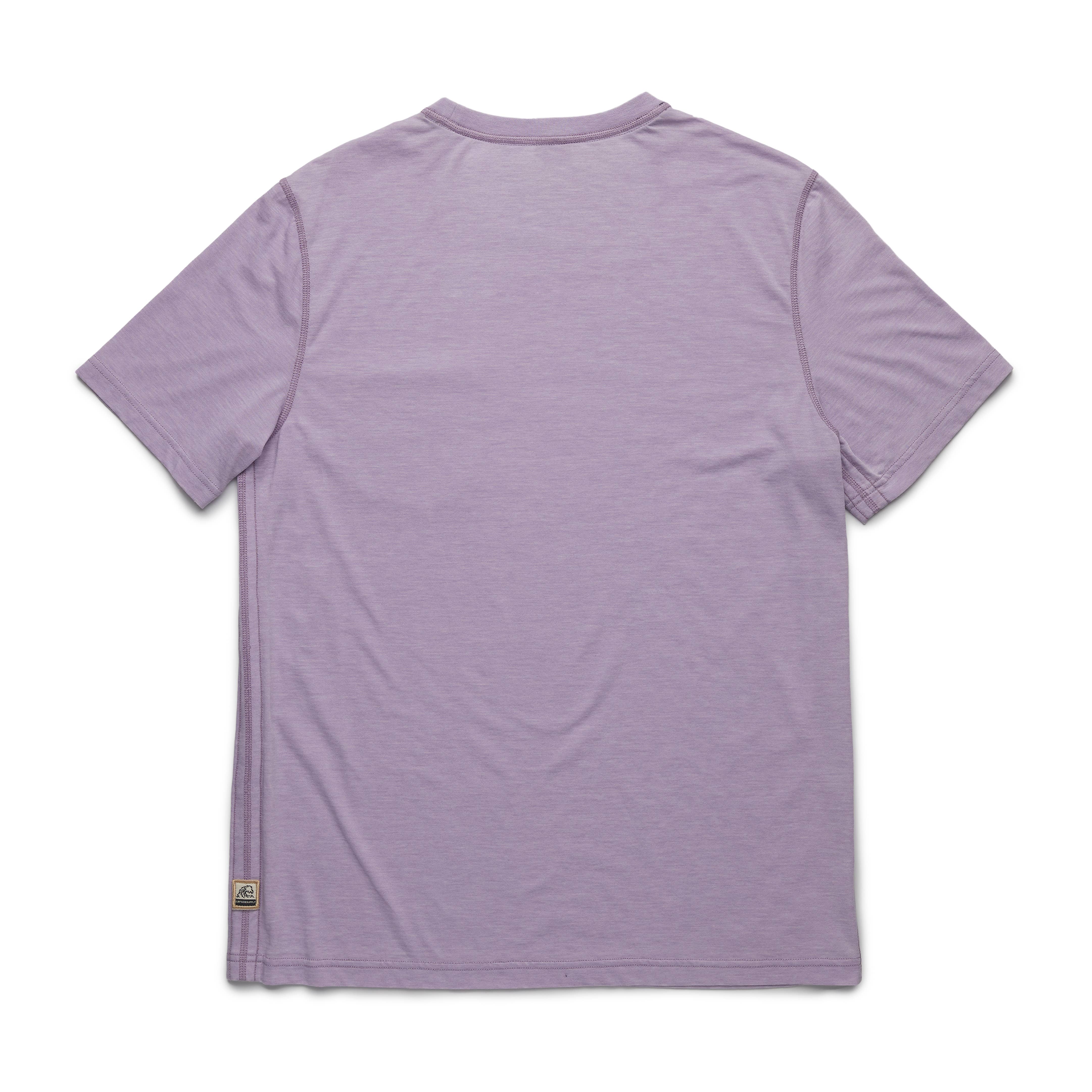 Faire,Surfside Supply, Surfside Supply Pastel Purple Burnout Raw Edge Tshirt With Front Pocket, Purple, Large-44-TagL