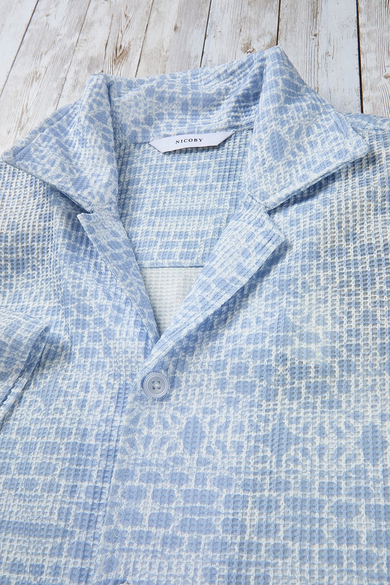 Wholesale,Nicoby Age of Wisdom, Nicoby Age of Wisdom Blue/White Floral Textured Shirt, Blue, Large-46-TagL