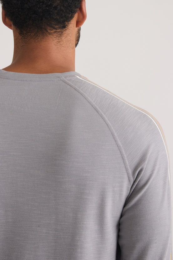 Wholesale,Marine Layer, Marine Layer Grey Stripped Sleeve Air Crew Tee, Grey, Extra Large-48-TagXL