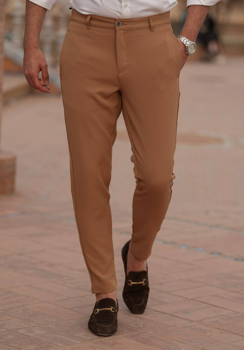 Donato Camel Elastic Trouser