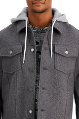 Sun + Stone Grey Hooded Tucker Jacket