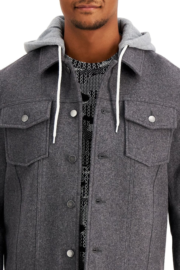 Sun + Stone Grey Hooded Tucker Jacket