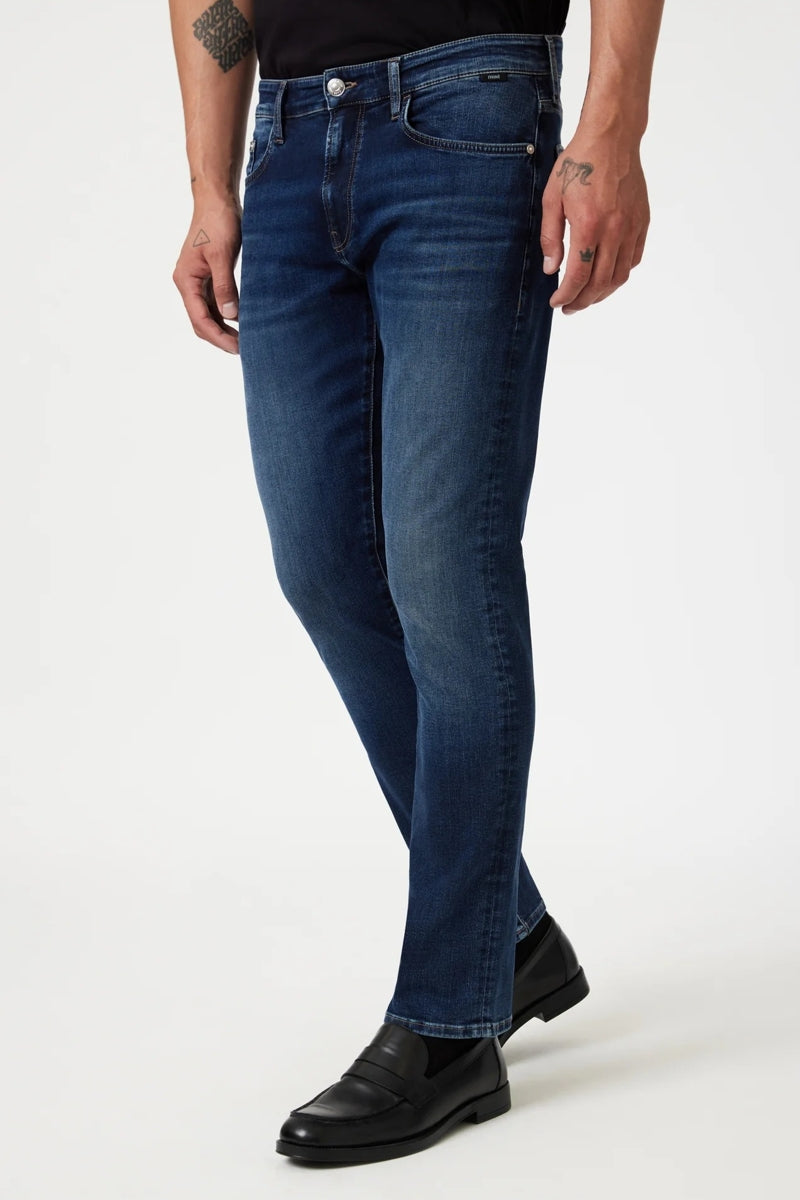 Wholesale,Mavi, Mavi Marcus Deep Brushed Feather Blue Slim Straight Leg Jeans, Blue, 34W-32L-Tag34