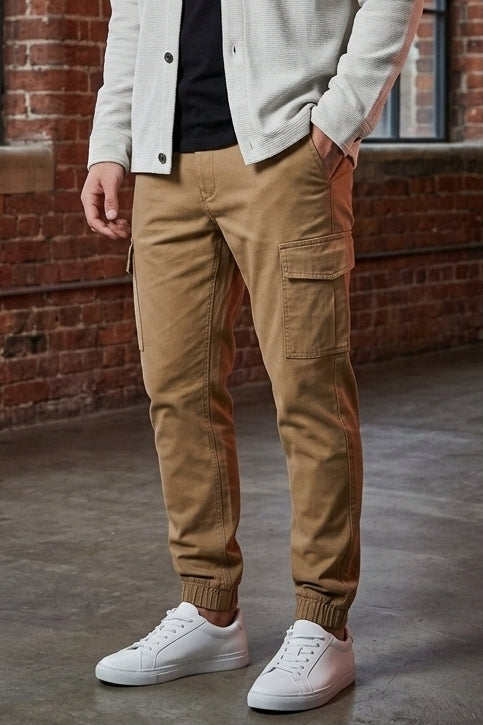 Wholesale,Projek Raw, Projek Raw Tan Cargo Comfort Waist Pant, Tan, 37W-31L-Tag36