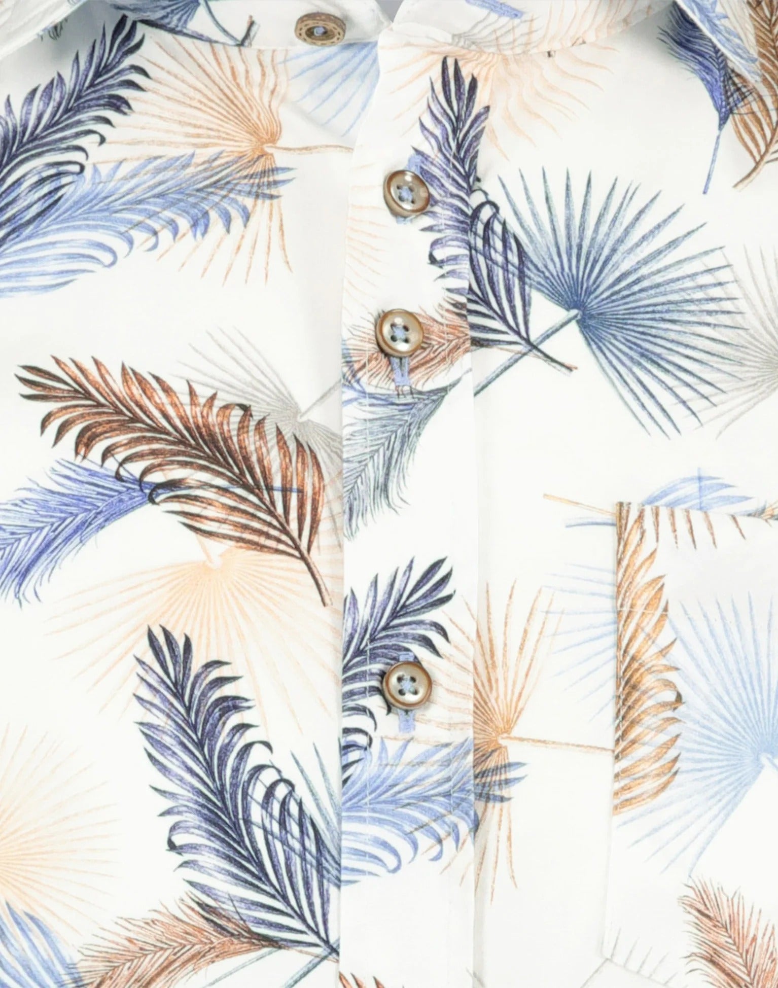 Brand Partner,R2 Amsterdam, R2 Amsterdam White Feather Print Stretch Short Sleeve Shirt, , 