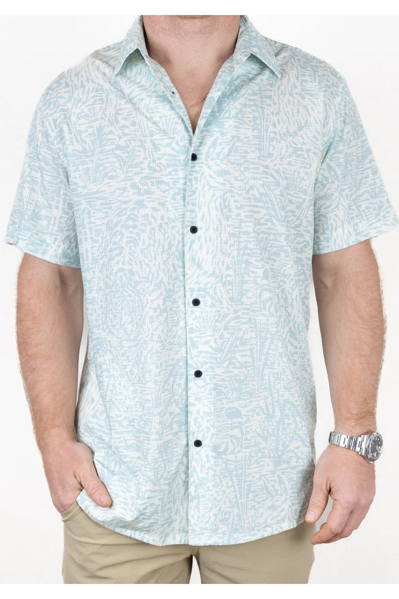 Wholesale,Baja Llama, Baja Llama Green/Tan Hidden Lama Print Performance Shirt, Green, Small-41-TagSMedium-43-TagMLarge-45-TagLExtra Large-48-TagXLExtra Extra Large-52-TagXXL