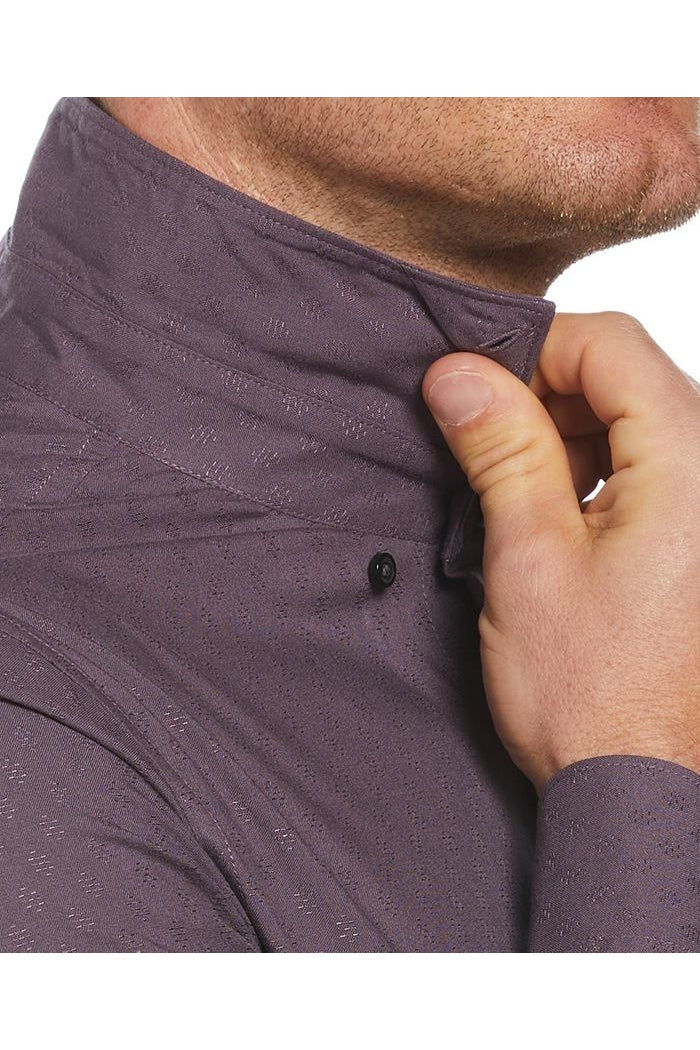 Wholesale,Perry Ellis, Perry Ellis Wine Geo Dobby Button-Down Shirt, Purple, Large-46-TagL