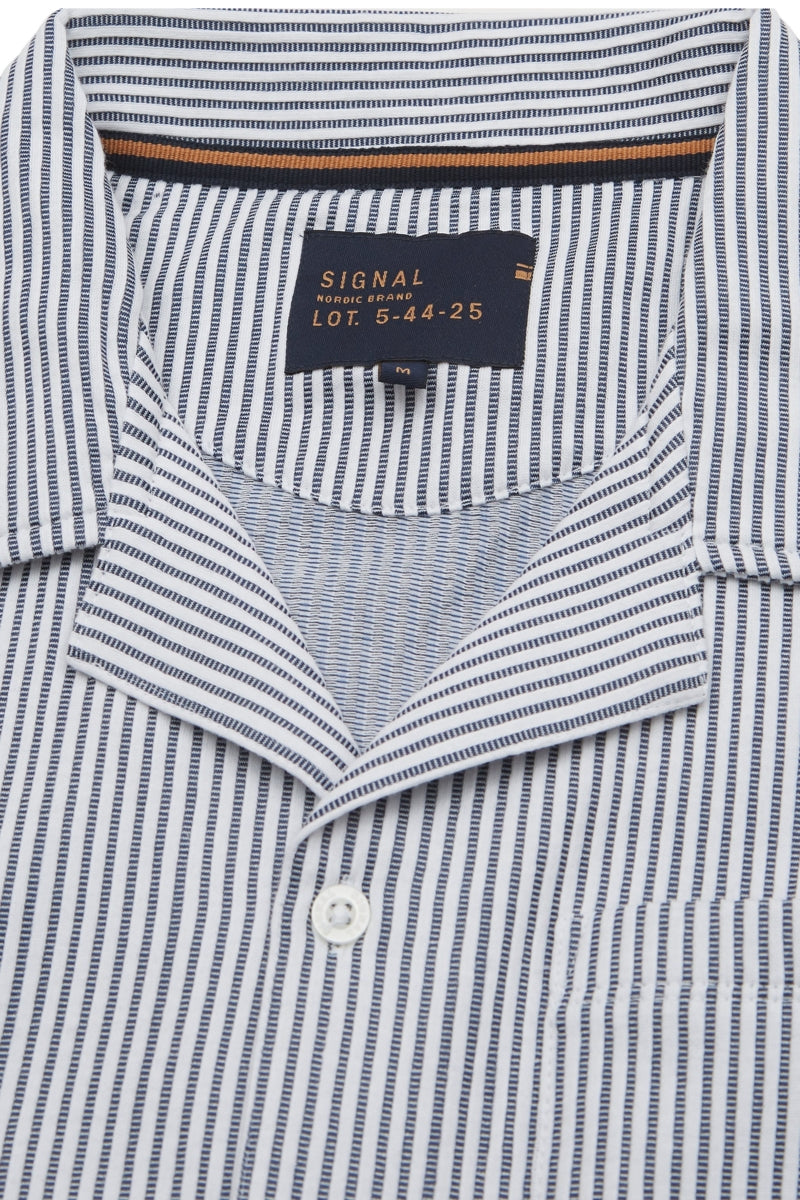 Wholesale,Signal Clothing, Signal Clothing Navy with White Striped Textured Shirt, Blue, Large-48-TagL