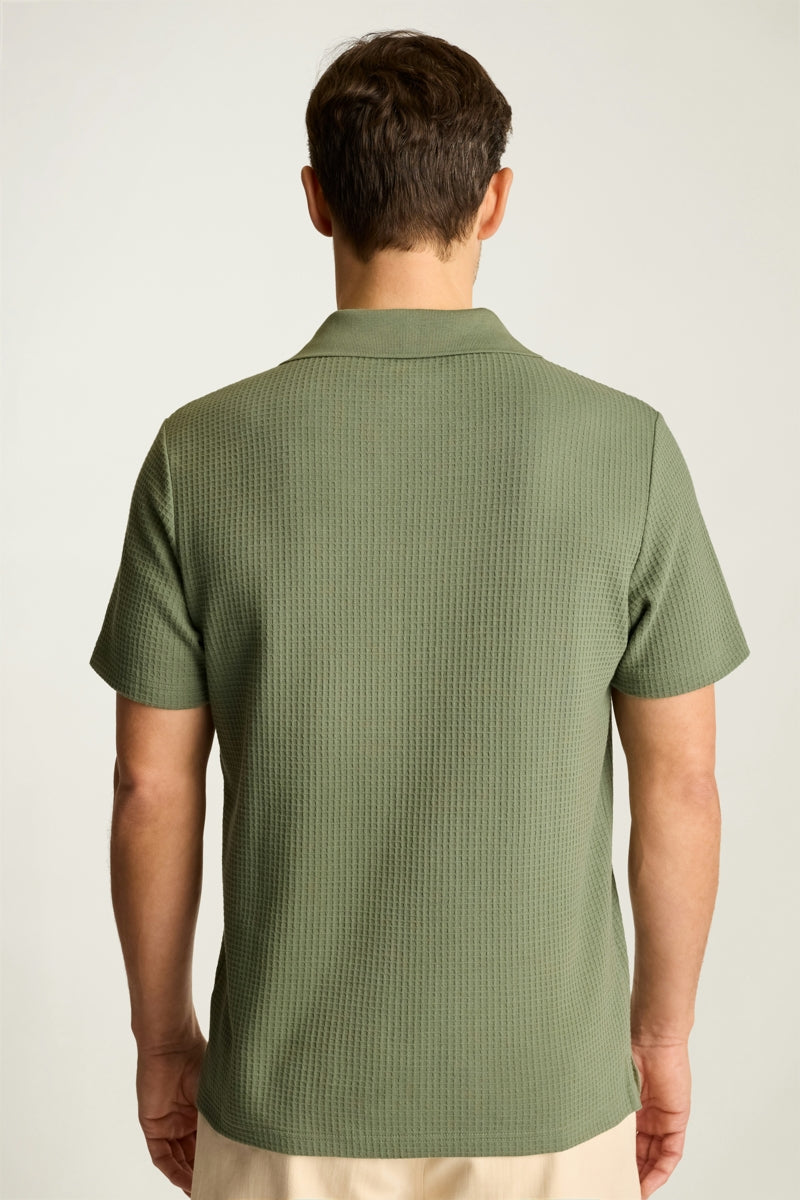 Wholesale,Bonobos, Bonobos Fatigue Green Waffle Textured Polo, Green, Extra Small-38-TagXSSmall-40-TagSLarge-45-TagLExtra Large-48-TagXLMedium-42-TagM