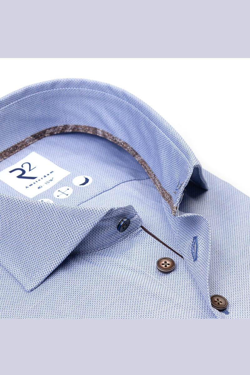 Direct From Brand,R2 Amsterdam, R2 Amsterdam Light Blue Printed Shirt, Blue, Medium-42-Tag40