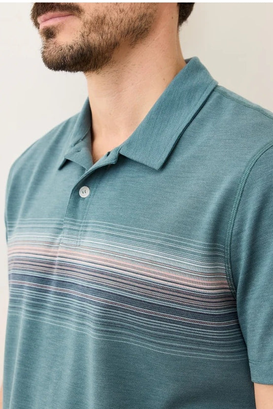 Wholesale,Marine Layer, Marine Layer Green Multi Striped Air Polo, Green, Large-46-TagL