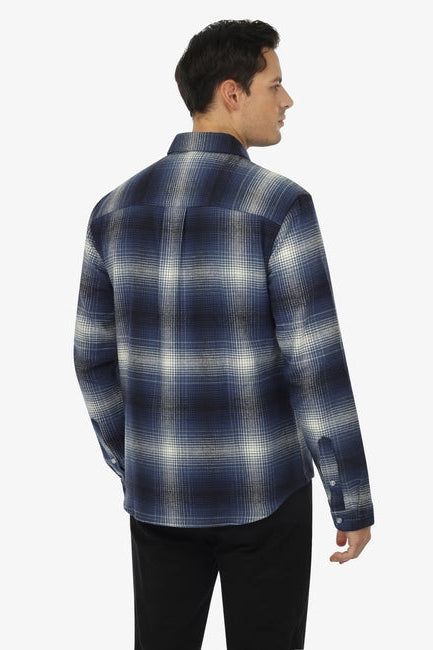 Wholesale,Vustra, Vustra Blue/White Plaid Organic Cotton Shacket, Blue, Large-48-TagL