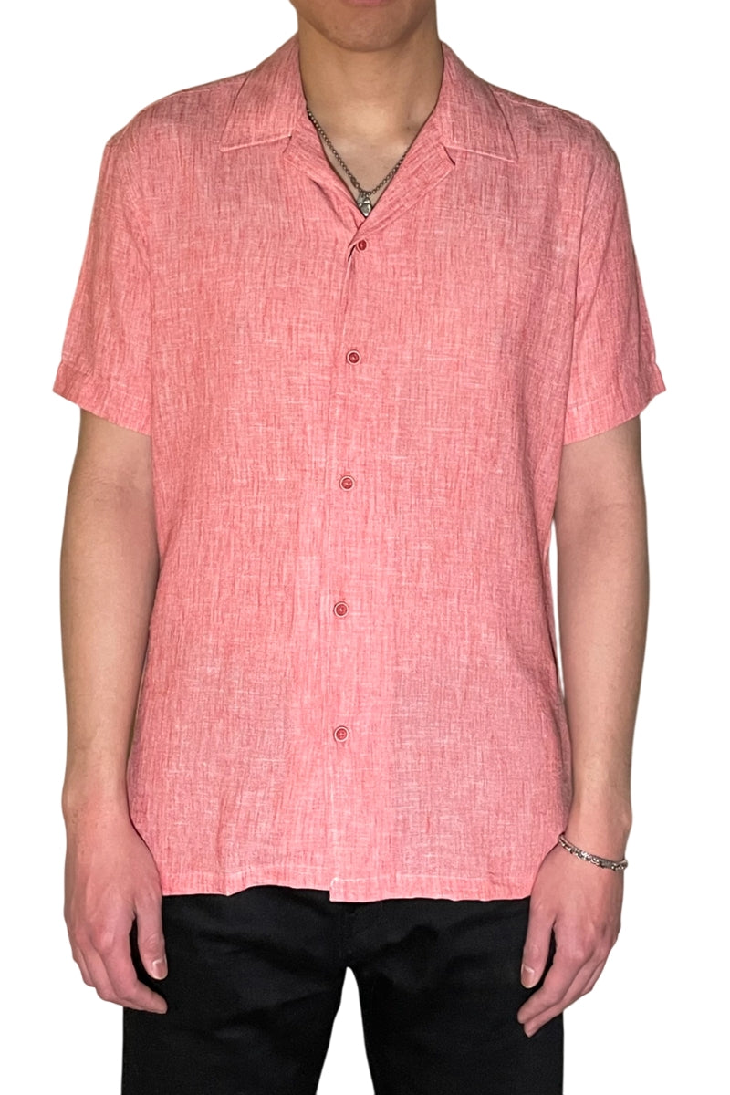 Wholesale,Mizumi, Mizumi Red Textured Short Sleeve Button Up Shirt, Red, Small-43-TagSMedium-45-TagMLarge-47-TagLExtra Large-50-TagXLExtra Extra Large-53-TagXXL