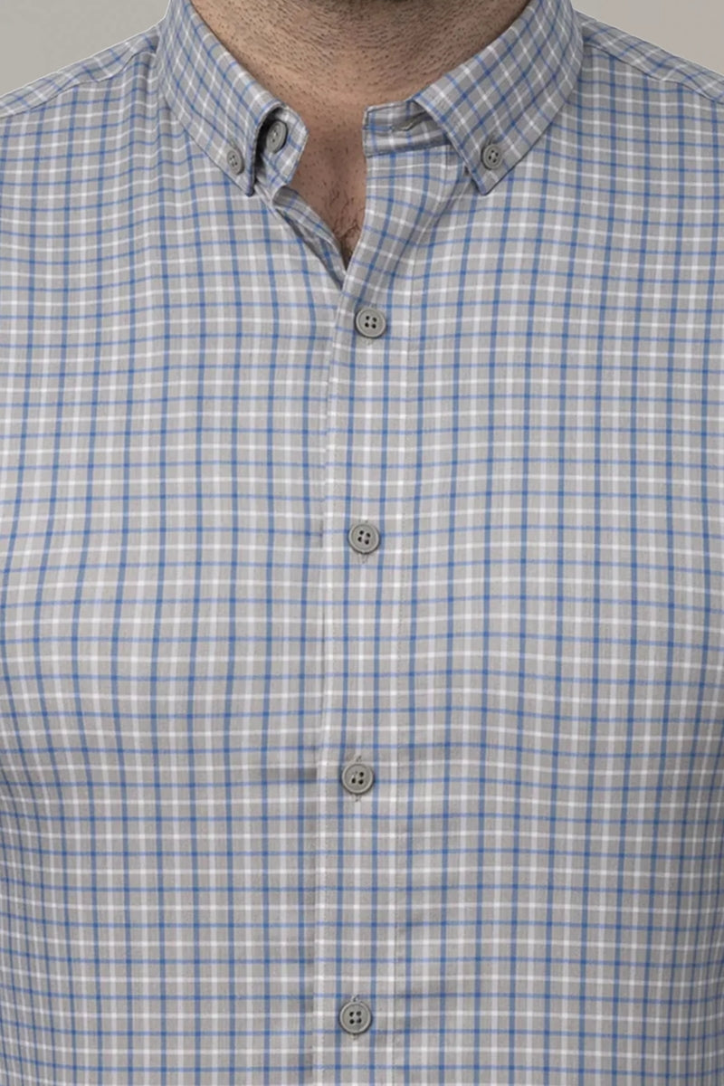 Wholesale,Twillory, Twillory Clay/Blue Windowpane Untuckable Shirt, Grey, Small-40-TagS