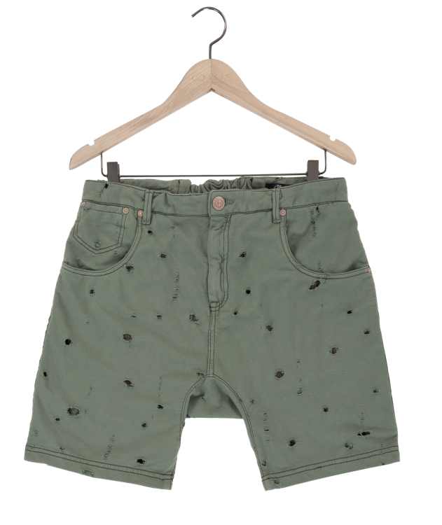 Reese De Luca Olive Ripped French Terry Shorts