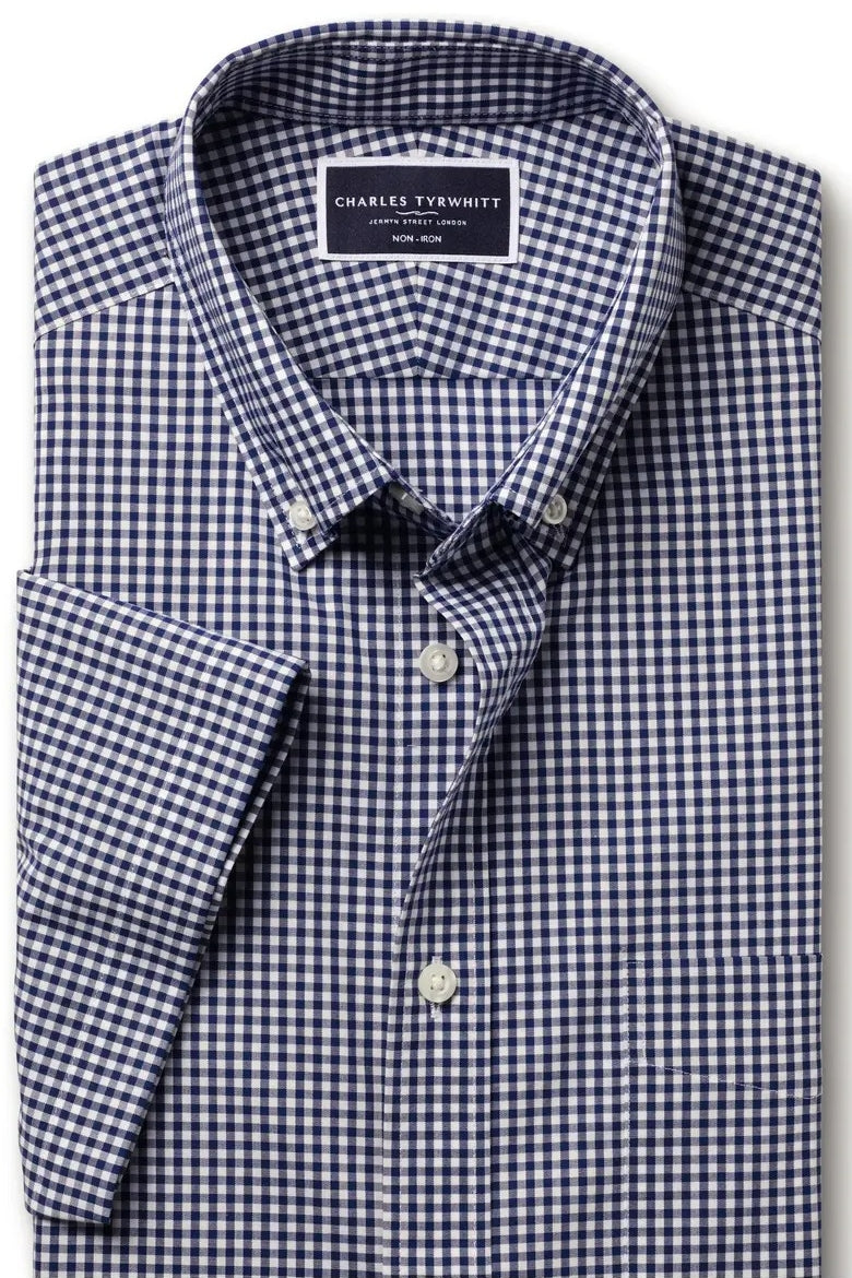 Wholesale,Charles Tyrwhitt, Charles Tyrwhitt Royal Blue Stretch Check Shirt, Blue, Small-40-TagS