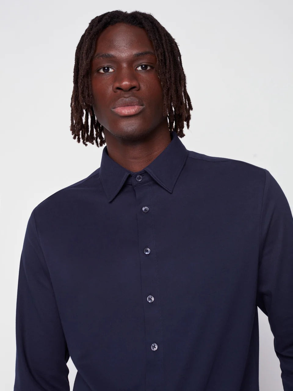 Wholesale,Projek Raw, Projek Raw Navy Long Sleeve Knit Shirt, Blue, Extra Large-47-TagXL