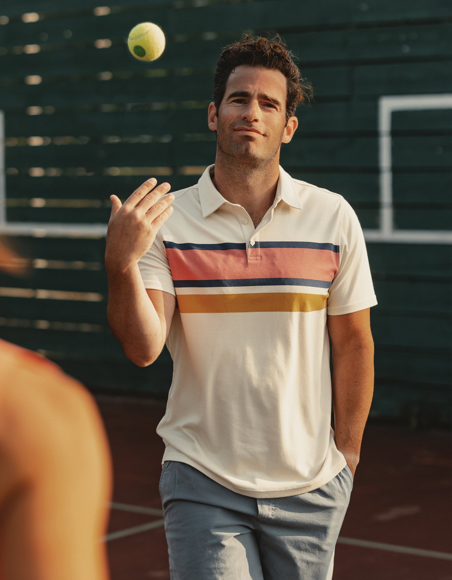 Wholesale,The Normal Brand, The Normal Brand Cream Mineral Red Stripe Chip Pique Polo, Cream, Extra Extra Large-51-TagXXL