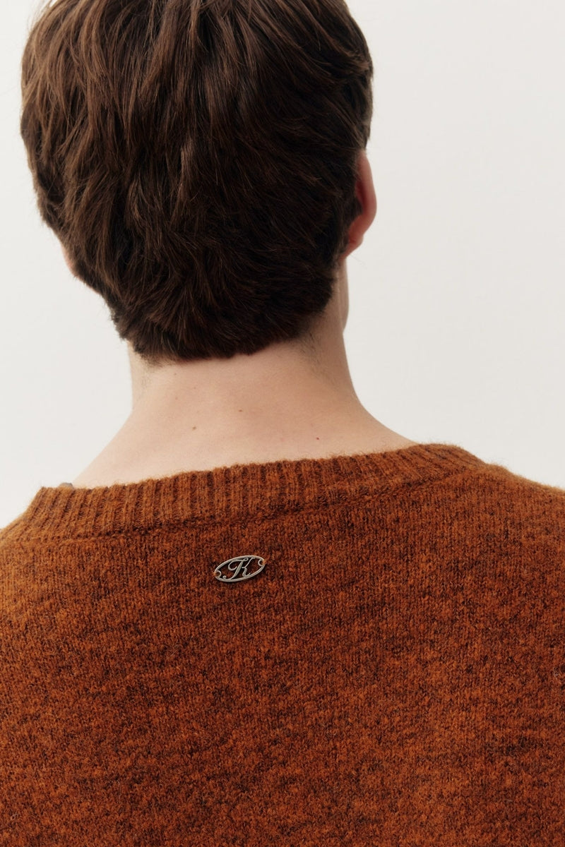 Wholesale,Kuwalla Tee, Kuwalla Tee Orange Brushed Knit Crew Sweater, Orange, Small-44-TagSMedium-46-TagMLarge-48-TagLExtra Large-50-TagXLExtra Extra Large-52-TagXXL