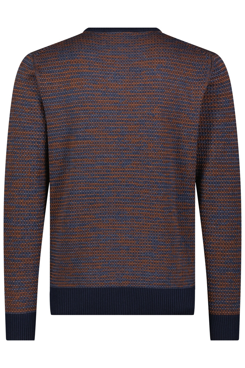 Wholesale,Luchiano Visconti, Luchiano Visconti Navy Triblend Crew Neck Jacquard Sweater, Blue, Extra Large-46-TagXL
