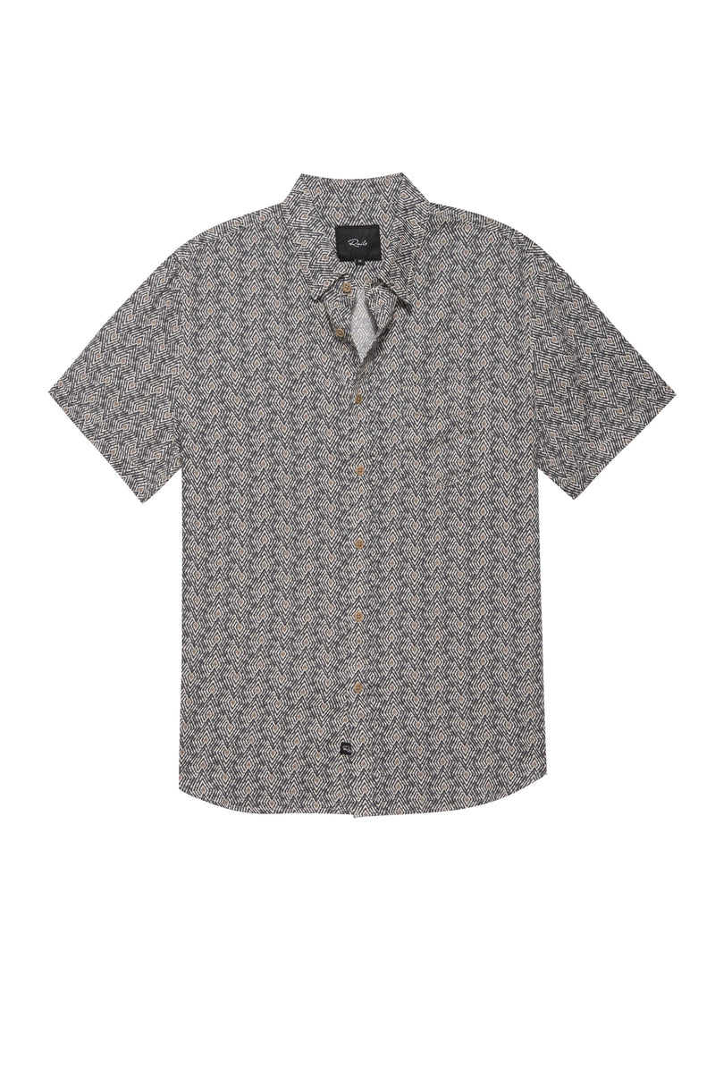 Rails Grey/Tan Tribal Batik Print  Short Sleeve Shirt