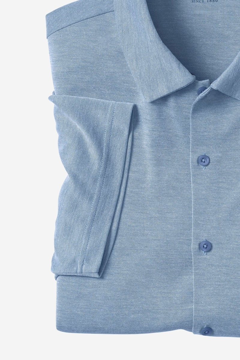 Wholesale,Johnston & Murphy, Johnston & Murphy Blue Vintage Birdseye Knit Shirt, Blue, Large-47-TagLExtra Large-52-TagXL